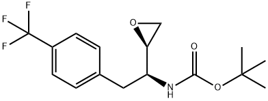 2(R)-[1(R)-(Boc-Amino)-2-(p-trifluoromethylphenyl)-ethyl]-oxirane 结构式