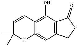 6H-Furo[3,4-g]-1-benzopyran-6-one, 2,8-dihydro-5-hydroxy-2,2-dimethyl-,165467-63-0,结构式
