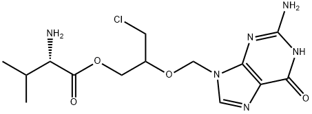 L-Valine, 2-[(2-amino-1,6-dihydro-6-oxo-9H-purin-9-yl)methoxy]-3-chloropropyl ester Structure