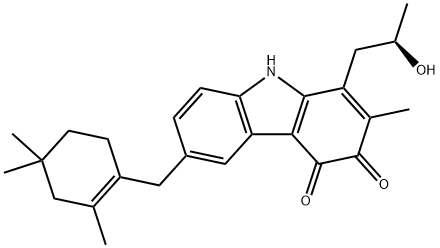 3H-Carbazole-3,4(9H)-dione, 1-[(2R)-2-hydroxypropyl]-2-methyl-6-[(2,4,4-trimethyl-1-cyclohexen-1-yl)methyl]- Structure