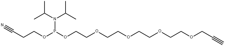 Propargyl-PEG5-1-O-(b-cyanoethyl-N,N-diisopropyl)phosphoramidite Structure