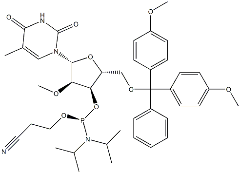 2'-甲氧基-5-甲基尿苷亚磷酰胺单体,168611-18-5,结构式