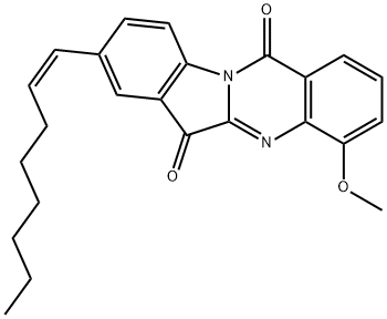 Indolo[2,1-b]quinazoline-6,12-dione,  4-methoxy-8-(1Z)-1-octenyl-  (9CI) Structure
