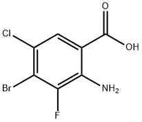 2-氨基-4-溴-5-氯-3-氟苯甲酸, 1698027-17-6, 结构式