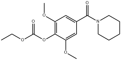 Carbonic acid, ethyl ester, ester with 1-(4-hydroxy-3,5-dimethoxybenzoyl)piperidine (7CI,8CI) Structure