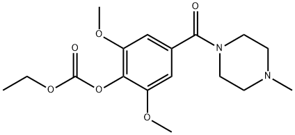 Carbonic acid, ethyl ester, ester with 1-(4-hydroxy-3,5-dimethoxybenzoyl)-4-methylpiperazine (7CI,8CI) Structure