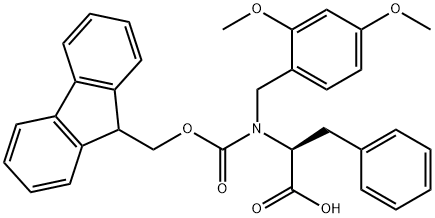 L-Phenylalanine, N-[(2,4-dimethoxyphenyl)methyl]-N-[(9H-fluoren-9-ylmethoxy)carbonyl]-, 1703781-74-1, 结构式