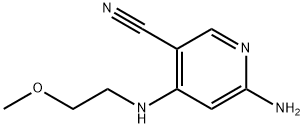 6-氨基-4-[(2-甲氧基乙基)氨基]烟腈, 1708975-10-3, 结构式