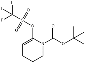 1(2H)-Pyridinecarboxylic acid, 3,4-dihydro-6-[[(trifluoromethyl)sulfonyl]oxy]-, 1,1-dimethylethyl ester 化学構造式