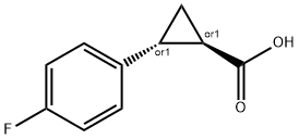 rac-(1R,2R)-2-(4-fluorophenyl)cyclopropane-1-carboxylic acid 结构式