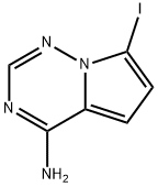 7-ヨードピロロ[2,1-f][1,2,4]トリアジン-4-アミン 化学構造式