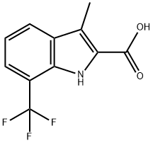 3-methyl-7-(trifluoromethyl)-1H-indole-2-carboxylic acid, 1784676-10-3, 结构式