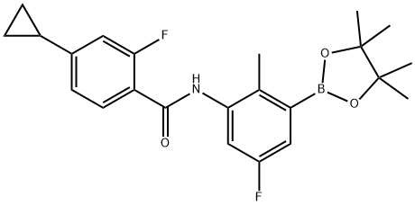 4-环丙基-2-氟-N-(5-氟-2-甲基-3-(4,4,5,5-四甲基-1,3,2-二氧杂硼烷-2-基)苯基)苯甲酰胺, 1787294-47-6, 结构式