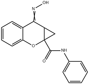 N-苯基-7-(羟基亚胺基)环丙烯并[B]苯并吡喃-1A-甲酰胺, 179068-02-1, 结构式