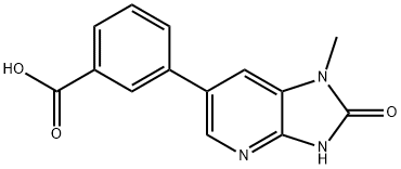 3-(1-甲基-2-氧代-2,3-二氢-1H-咪唑并[4,5-B]吡啶-6-基)苯甲酸, 1797210-14-0, 结构式