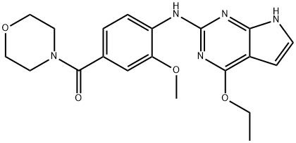(4-((4-ETHOXY-7H-PYRROLO[2,3-D]PYRIMIDIN-2-YL)AMINO)PHENYL)(MORPHOLINO)METHANONE,1802525-61-6,结构式