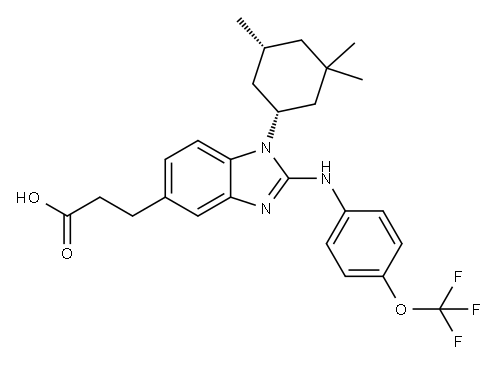 1803274-65-8 2-[[4-(三氟甲氧基)苯基]氨基]-1-[(1R,5R)-3,3,5-三甲基环己基]-1H-苯并咪唑-5-丙酸