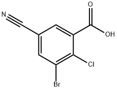 3-溴-2-氯-5-氰基苯甲酸, 1805104-36-2, 结构式