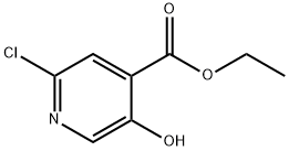 2-氯-5-羟基异烟酸乙酯, 1805459-90-8, 结构式