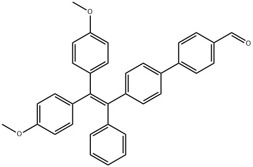 [1,1'-Biphenyl]-4-carboxaldehyde, 4'-[2,2-bis(4-methoxyphenyl)-1-phenylethenyl]- Struktur