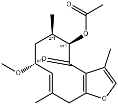 (1(10)E,2R*,5R*)-2-METHOXY-5-ACETOXYFURANOGERMACR-1(10)-EN-6-ONE 结构式