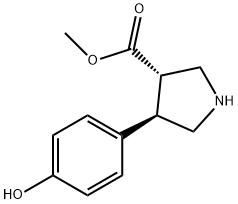 3-Pyrrolidinecarboxylic acid, 4-(4-hydroxyphenyl)-, methyl ester, (3S,4R)- Structure