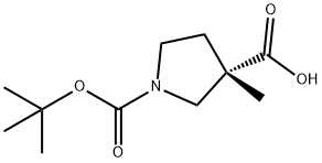 (S)-1-(叔丁氧基羰基)-3-甲基吡咯烷-3-羧酸, 1821775-99-8, 结构式