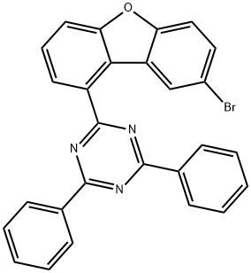2-(8-bromo-1-dibenzofuranyl)-4,6-diphenyl-1,3,5-Triazine Structure