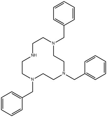 1,4,7,10-Tetraazacyclododecane, 1,4,7-tris(phenylmethyl)- Structure
