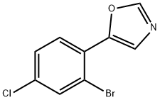 5-(2-溴-4-氯苯基)-1,3-噁唑, 1834596-58-5, 结构式