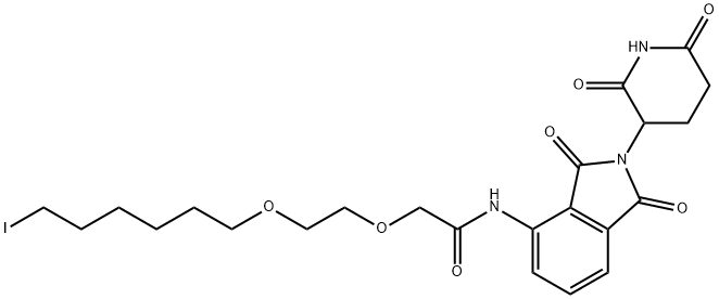 Pomalidomide-PEG2-butyl iodide, 1835705-72-0, 结构式
