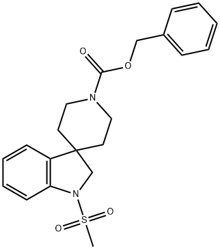 Spiro[3H-indole-3,4'-piperidine]-1'-carboxylic acid, 1,2-dihydro-1-(methylsulfonyl)-, phenylmethyl ester Structure