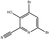 2-Pyridinecarbonitrile, 4,6-dibromo-3-hydroxy- Struktur