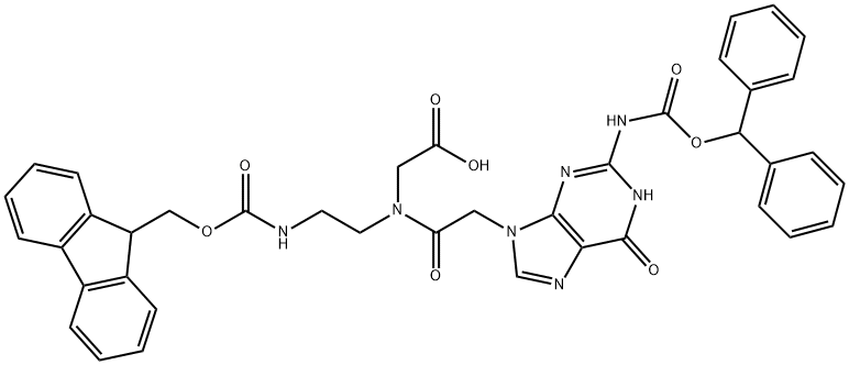 FMoc-PNA-G(Bhoc)-OH 化学構造式