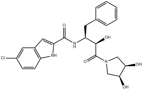 N-{(1S,2R)-1-benzyl-3-[(3R,4S)-3,4-dihydroxypyrrolidin-1-yl]-2-hydroxy-3-oxopropyl}-5-chloro-1H-indole-2-carboxaMide|ingliforib Structure