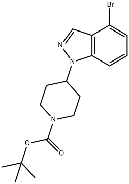 4-(4-溴-1H-吲唑-1-基)哌啶-1-甲酸叔丁酯,186409-45-0,结构式