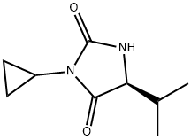 2,4-Imidazolidinedione, 3-cyclopropyl-5-(1-methylethyl)-, (5S)- 化学構造式