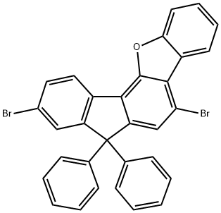 7H-苯并[B]芴并[3,4-D]呋喃,5,9-二溴-7,7-二苯基 -, 1872364-25-4, 结构式