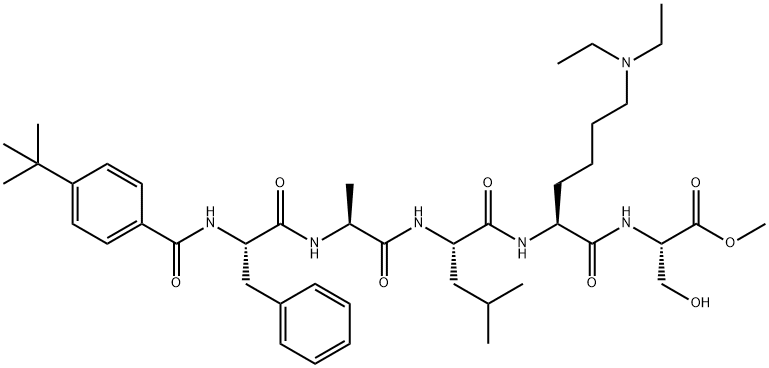 N-(4-tert-ブチルベンゾイル)-Phe-Ala-Leu-N6,N6-ジエチル-Lys-Ser-OMe 化学構造式