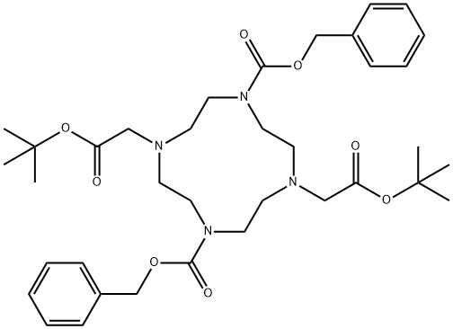 1,4,7,10-Tetraazacyclododecane-1,7-diacetic acid, 4,10-bis[(phenylmethoxy)carbonyl]-, 1,7-bis(1,1-dimethylethyl) ester 结构式