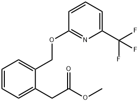 Benzeneacetic acid, 2-[[[6-(trifluoromethyl)-2-pyridinyl]oxy]methyl]-, methyl ester Struktur