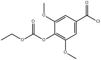 Carbonic acid, 4-(chlorocarbonyl)-2,6-dimethoxyphenyl ethyl ester Struktur