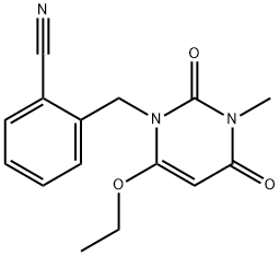 2-[(6-ethoxy-3,4-dihydro-3-methyl-2,4-dioxo-1(2H)-pyrimidinyl)methyl]-Benzonitrile Structure