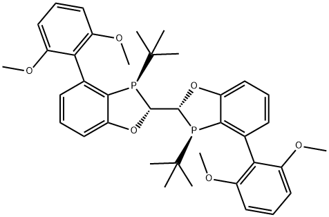 (2R,2'R,3R,3'R)-3,3'-di-tert-butyl-4,4'-bis(2,6-dimethoxyphenyl)-2,2',3,3'-tetrahydro-2,2'-bibenzo[d][1,3]oxaphosphole Structure