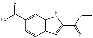 2-(甲氧羰基)-1H-吲哚-6-羧酸 结构式