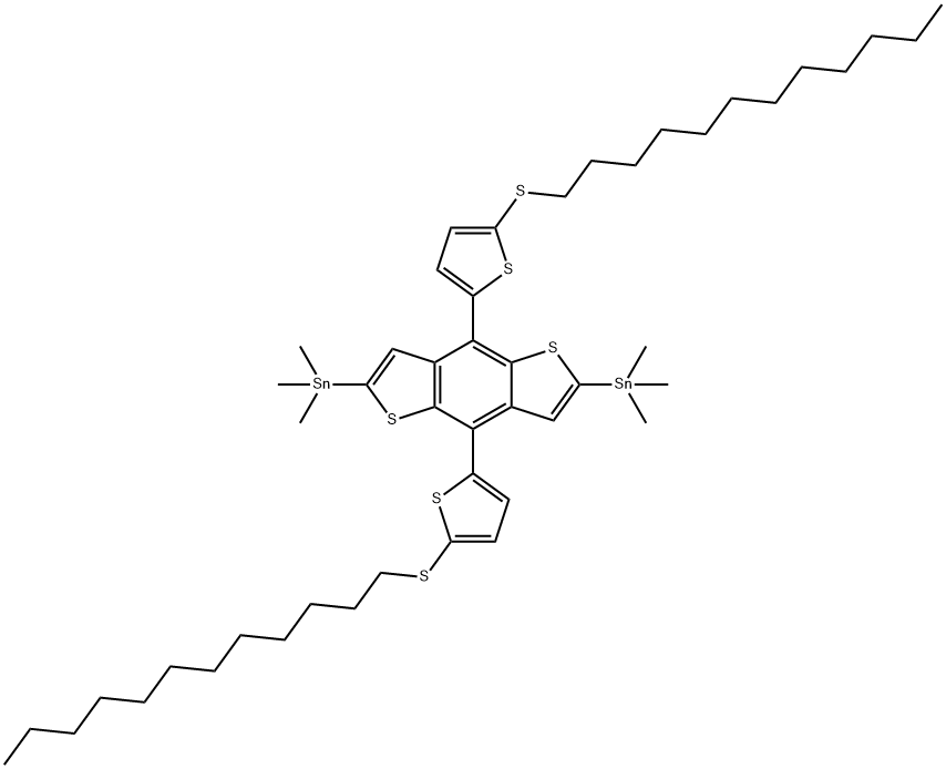 IN1705, 	 (4,8-Bis(5-(dodecylthio)thiophen-2-yl)benzo[1,2-b:4,5-b']dithiophene-2,6-diyl)bis(trimethylstannane) Struktur