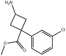 Cyclobutanecarboxylic acid, 3-amino-1-(3-chlorophenyl)-, methyl ester,1889601-85-7,结构式