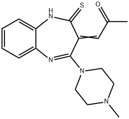 2-Propanone, 1-[4,5-dihydro-2-(4-methyl-1-piperazinyl)-4-thioxo-3H-1,5-benzodiazepin-3-ylidene]-|2-Propanone, 1-[4,5-dihydro-2-(4-methyl-1-piperazinyl)-4-thioxo-3H-1,5-benzodiazepin-3-ylidene]-