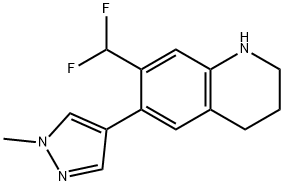 Quinoline, 7-(difluoromethyl)-1,2,3,4-tetrahydro-6-(1-methyl-1H-pyrazol-4-yl)-, 1904651-39-3, 结构式