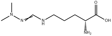 (R)-2-アミノ-5-(3,3-ジメチルグアニジノ)ペンタン酸 化学構造式